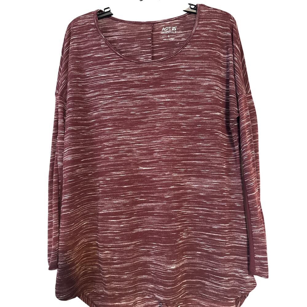 Apt 9 Maroon Top Long Sleeve Shirt SzL